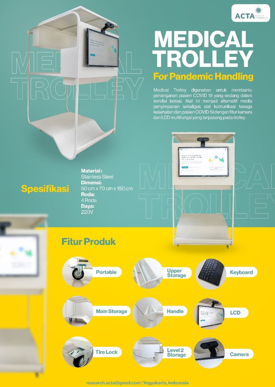 Medical Trolley untuk penanganan pasien isolasi